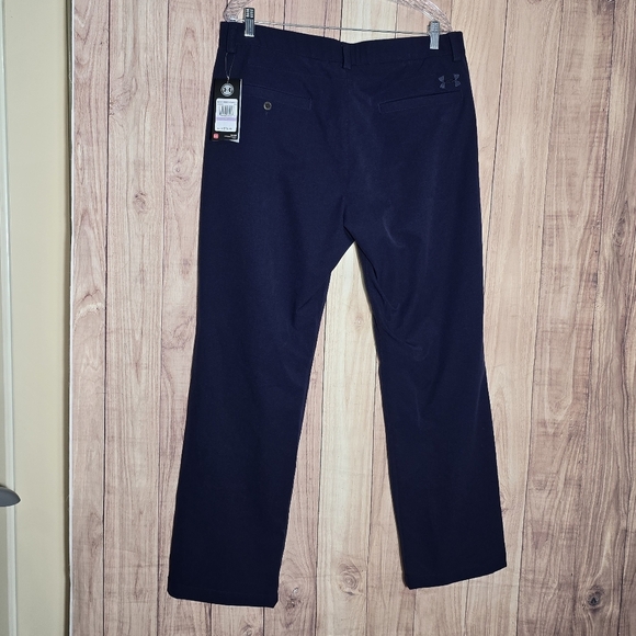 Under Amour Heat Gear Loose Fit Mens Navy Blue Straight  Pants Size 38 NWT - Picture 7 of 8